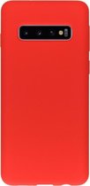 Siliconen Backcover Hoesje Samsung Galaxy S10 Rood - Telefoonhoesje - Smartphonehoesje - Zonder Screen Protector