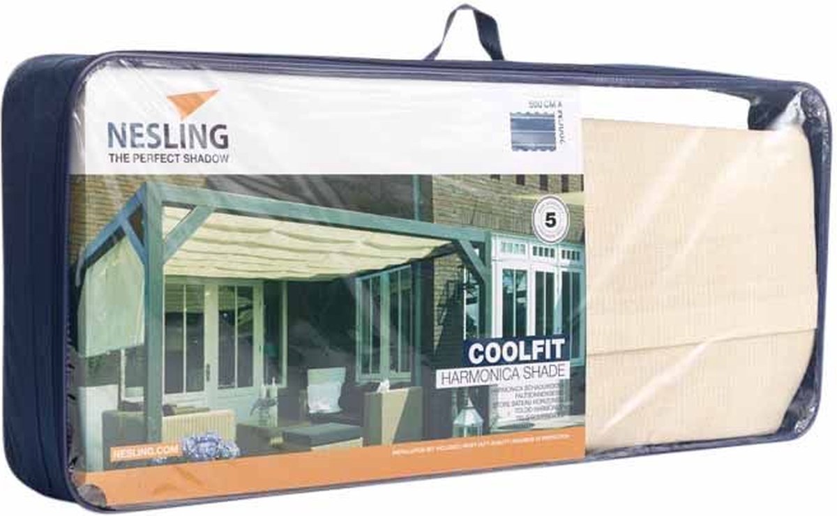 Nesling Voile d'ombrage rétractable, B200xL500cm, Blanc cassé