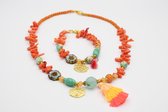 Aquatolia Coral necklace bracelet set