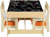 WOLTU 1 kindertafel + 2 stoelen met opbergruimte