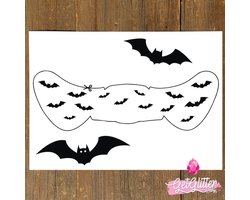 GetGlitterBaby® - Vleermuizen Tattoo Halloween Decoratie Versiering / Carnaval Schmink Make Up Plak Tattoos / Tijdelijke Tattoo / Nep Tatoeage - Batman / Vleermuizen