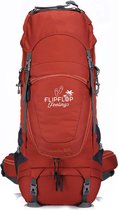 Bol.com FlipFlop Feelings 70 Liter Backpack - Rood - Verstelbaar 60L tot 80L - Rits rondom - Opent als koffer - Gratis regenhoes aanbieding