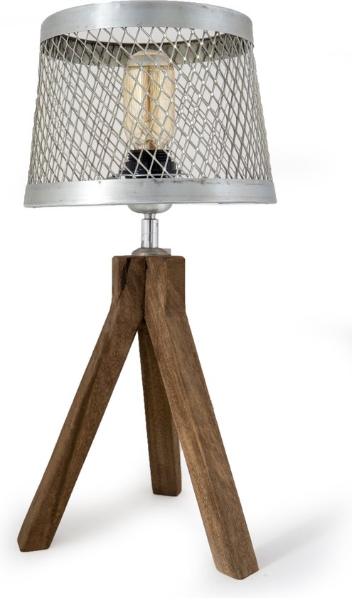 theorie Uitlijnen Aanwezigheid Tafellamp - 3 poot - Vintage Metaal | bol.com