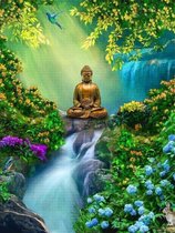 Diamond Painting - Buddha Waterval - 40 Kleuren - 30X40cm – Vierkant