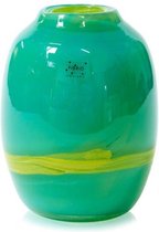 Design Vaas Verde - Fidrio VERDE - glas, mondgeblazen bloemenvaas - diameter 17,5 cm hoogte 24 cm