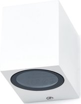 LED Tuinverlichting - Buitenlamp - Klaxi Hoptron - GU10 Fitting - Vierkant - Mat Wit - Aluminium