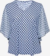 EVIVA - Blouse met v-hals en grafische print - blauw, wit