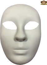 Partychimp Gezichtsmasker White Face Masker Voor bij Carnavalskleding Heren Carnavalskleding Dames Carnaval Accessoires Carnaval - PVC