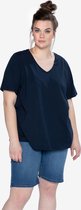 EVIVA - T-shirt met korte mouw en v-hals - donkerblauw