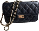 Leren tas Sophia zwart met gouden hardware