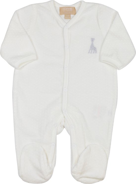 Sophie la girafe combishort velours jacquard écru 1 Mois - 54cm