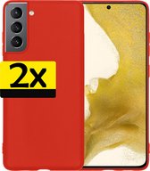 Samsung S22 Plus Hoesje Siliconen - Samsung Galaxy S22 Plus Case - Samsung S22 Plus Hoes Rood - 2 Stuks