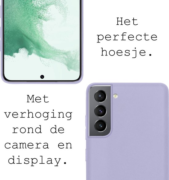 Coque Samsung Galaxy S22 Siliconen Lilas - Coque Arrière Samsung Galaxy S22 Silicone Lilas - Coque Samsung Galaxy S22 Siliconen Cover Lilas - 2 Pièces