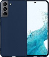 Samsung Galaxy S22 Hoesje Siliconen Case Cover - Samsung S22 Hoesje Cover Hoes Siliconen - Donker Blauw