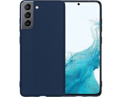 Hoesje - Geschikt voor Samsung Galaxy S22 - Sterk & Shockproof - Siliconen Case - Hoes Cover - Telefoonhoes - Donkerblauw