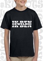 IK BEN GEWELDIG kids t-shirt - Zwart - Maat 116 - Unisex - Korte mouwen - Ronde hals - Regular Fit - Grappige teksten - Leuke shirtjes - Humor - Quotes - Kwoots  - Cadeau - Voor zo