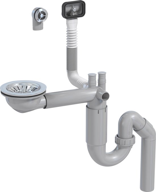 COMPARAISON - siphon avec robinet de vidange et trop-plein pour évier  simple -... | bol.com