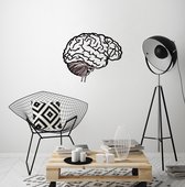 Menselijke brein  wanddecoratie zwart mdf 830x715mm