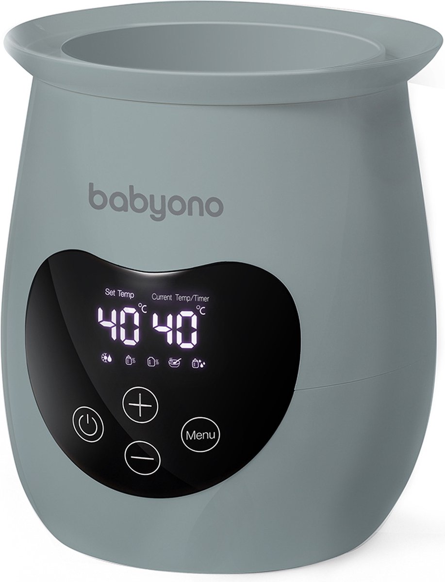 Baby Ono Honey Natural Nursing Flaschenwärmer & Sterilisator – Digital, 5 Programme, Für Flaschen & Gläser, Grau