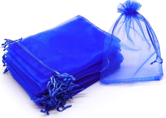 c.a. 100 x organza zakjes 7x9 cm lime groen | 7 x 9 cm organza zakjes