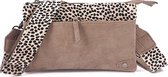 Taupe schoudertasje crossbody Napoli