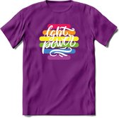 LGBT Power | Pride T-Shirt | Grappig LHBTIQ+ / LGBTQ / Gay / Homo / Lesbi Cadeau Shirt | Dames - Heren - Unisex | Tshirt Kleding Kado | - Paars - XL