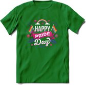 Pride Day | Pride T-Shirt | Grappig LHBTIQ+ / LGBTQ / Gay / Homo / Lesbi Cadeau Shirt | Dames - Heren - Unisex | Tshirt Kleding Kado | - Donker Groen - L