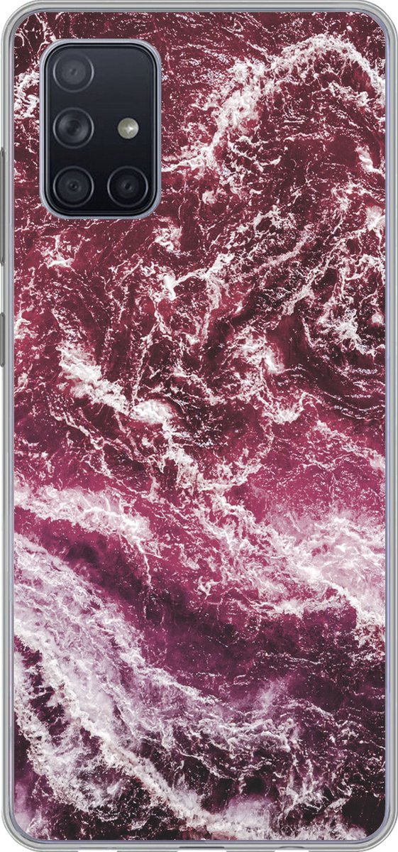 Telefoonhoesje Geschikt voor Samsung Galaxy A51 5G hoesje - Marmer print - Natuursteen - Mineralen - Siliconen Telefoonhoesje Telefoonhoesje