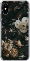 Geschikt voor iPhone X hoesje - Bloemen - Patronen - Vogel - Siliconen Telefoonhoesje