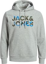 Jack & Jones Logo Sweat hoodie grijs (Maat: 4XL)
