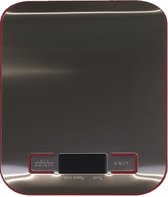 RiMa7 - Digitale Precisie Keukenweegschaal - Tot 5000 gram (5kg) - RVS/Rood