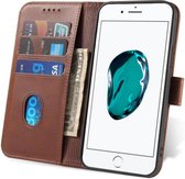 Smartphonica iPhone 7/8 Plus leren hoesje met lipje - Donkerbruin / Kunstleer / Book Case