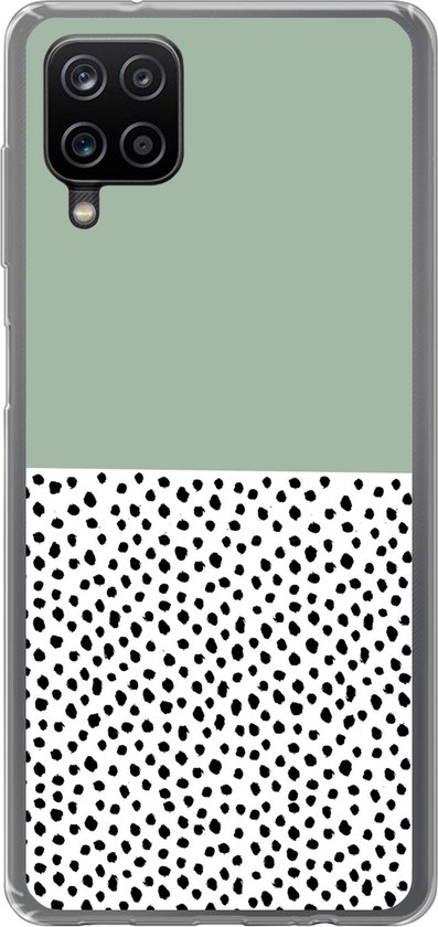 Coque Samsung Galaxy A12 - Pois - Vert - Zwart - Siliconen