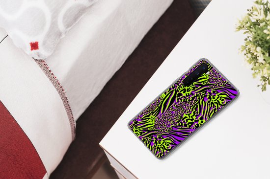 OnePlus Nord - Imprimé animal - Zebra - Fluo - Violet - Siliconen