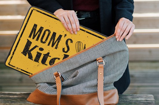 Housse pour ordinateur portable 15,6 pouces - Cuisine - Mère - Ustensiles de cuisine - Housse pour ordinateur portable - Taille intérieure 39,5x29,5 cm - Dos noir - Cadeau pour femme