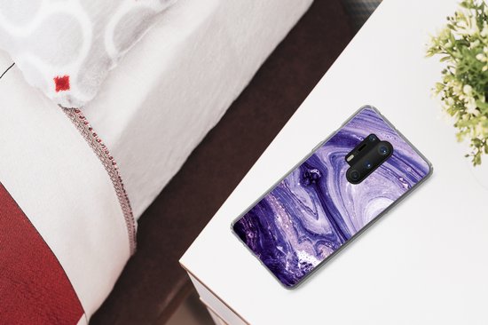 OnePlus 8 Pro - Marbre - Natuursteen - Paillettes - Siliconen