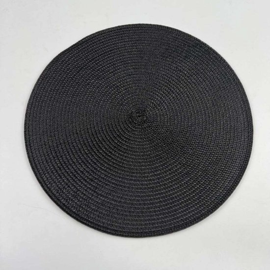 Napperons de table - Rond - 38 cm - 4 pièces - Coussin - Résistant à la chaleur - Zwart - Luxe