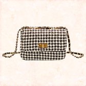 Jobo By JET - Roxy Bag - Beige  - Black - Gold - Pied de poule print - Fashion tas - Nieuwste trend 2022