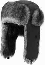 Zwarte Ushanka - Russische muts - Bontmuts - Shapka - Dames en Heren - Wintersport - Wintermuts