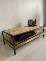 Salontafel Luuk met onderblad 120x60x40 cm mangohout en metaal