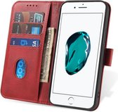 Smartphonica iPhone 7/8 leren hoesje met lipje - Rood / Kunstleer / Book Case