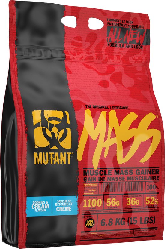 Mutant Mass - Muscle Mass Gainer - Weight Gainer / Mass Gainer - Cookies &  Cream -... | bol.com