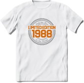 1988 Limited Edition Ring T-Shirt | Zilver - Goud | Grappig Verjaardag en Feest Cadeau Shirt | Dames - Heren - Unisex | Tshirt Kleding Kado | - Wit - XXL