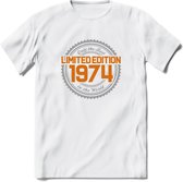 1974 Limited Edition Ring T-Shirt | Zilver - Goud | Grappig Verjaardag en Feest Cadeau Shirt | Dames - Heren - Unisex | Tshirt Kleding Kado | - Wit - S