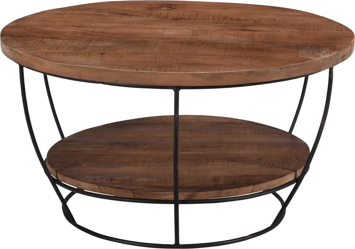 Brix Salontafel Brix Evan - 65x65x34cm - Mangohout Natuurlijk
