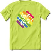 Love Is Love | Pride T-Shirt | Grappig LHBTIQ+ / LGBTQ / Gay / Homo / Lesbi Cadeau Shirt | Dames - Heren - Unisex | Tshirt Kleding Kado | - Groen - 3XL