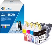 G&G LC3211 XL inktpatronen geschikt voor Brother - Inktcartridge multipack LC3211XL - Zwart - Cyaan - Magenta - Geel