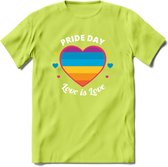 Love Is Love | Pride T-Shirt | Grappig LHBTIQ+ / LGBTQ / Gay / Homo / Lesbi Cadeau Shirt | Dames - Heren - Unisex | Tshirt Kleding Kado | - Groen - M