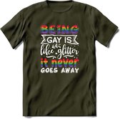 Gay Glitter | Pride T-Shirt | Grappig LHBTIQ+ / LGBTQ / Gay / Homo / Lesbi Cadeau Shirt | Dames - Heren - Unisex | Tshirt Kleding Kado | - Leger Groen - L