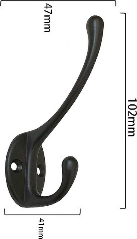 Pak van 5 S-haken zwart met leren lus, haken voor het ophangen van S